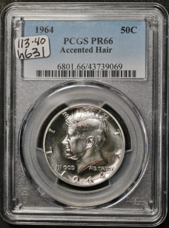 NGC PF66』ケネディーハーフダラー銀貨（1964年） NGC高鑑定品☆1964年米国