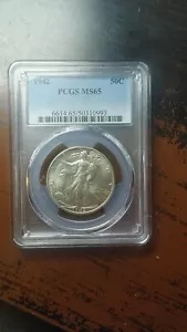 1942 ウォーキング リバティ シルバー ハーフダラー 50C PCGS MS65 4618
