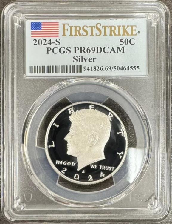 2024 S シルバー プルーフ ケネディ ハーフダラー PCGS PR69DCAM FS