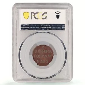 オランダ東インド 1 デュイット 正規貨幣 KM-76 AU55 PCGS 銅貨 1805 貨幣・紙幣