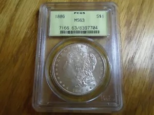 アメリカ　モルガンダラー銀貨1886 MS-63 PCGS MS 63 Graded 1886 Year Morgan US Dollars (1878-1921) for