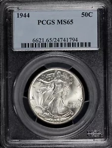 1944 50c ウォーキング リバティ ハーフダラー PCGS MS 65