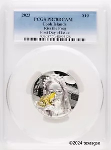 2023 $10 クック諸島 2オンス シルバー キス ザ フロッグ FDI - PCGS PR70DCAM