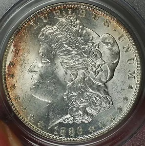 1886 モーガン シルバー ダラー 1 ドル コイン PCGS MS-62 LT ベター