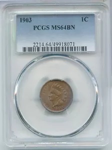 1903-P インディアン ヘッド セント 1c PCGS MS64BN フィラデルフィア ミント トーン トーニング - SR975
