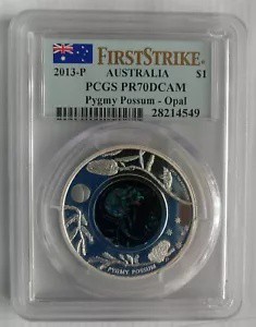 オーストラリア オパール PYGMY POSSUM 2013-P PCGS PR 70 DCAM シルバー コイン 1 オンス FS POP 65