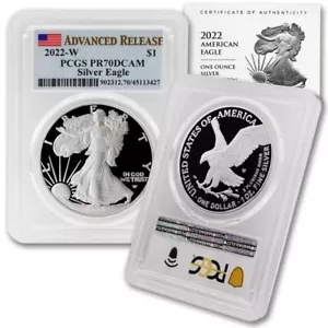 アメリカン シルバー イーグル銀貨2022-(W) PCGS MS70