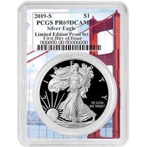 2019-S 限定版プルーフ セット $1 アメリカン シルバー イーグル PCGS PR69DCAM FDOI ...