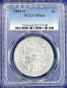 ? 1884-O PCGS MS64 - モルガン 90% シルバー ダラー 初年度 $1 コイン クリスプ＆シャープ ?