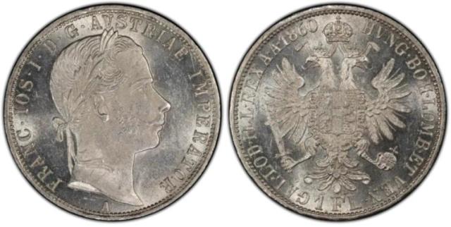 1860A オーストリア フローリン MS63 オーストリア 1860A 1 フロリン PCGS MS63