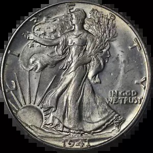 1941-D ウォーキング リバティ ハーフ PCGS MS65 素敵な光沢 素敵なストライク