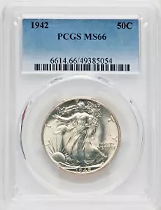 1942 リバティーウォーキング ハーフダラー PCGS MS66