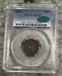 1863年 P スモールセント インディアンヘッド PCGS MS-62 1863