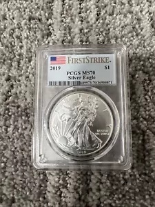 2019 $1 アメリカン シルバー イーグル MS70 PCGS - 発行初日