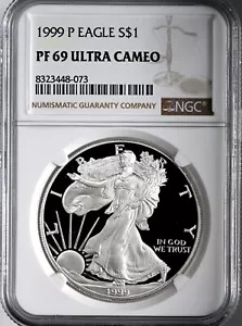 1999-P $1 プルーフ アメリカン シルバー イーグル (ASE/SAE) NGC PF 69 UCAM #8323448-073