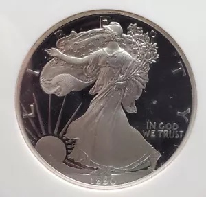 1990 S プルーフ シルバー イーグル NGC PF69 ウルトラ カメオ アート・美術品・骨董品