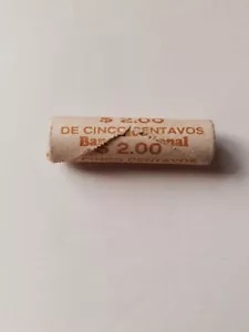 ヴィンテージ メキシコ 5 センタボス 1976 JOSEFA ORTIZ 密封チューブロール 40 コイン付き