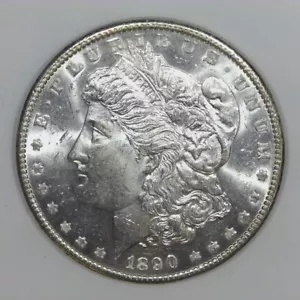 1890 モーガン シルバー ダラー 90% US $1 コイン BU-CH/GEM d676