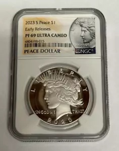 2023-S プルーフ $1 ピース シルバー ダラー NGC PF69UC Peace Label W/OGP