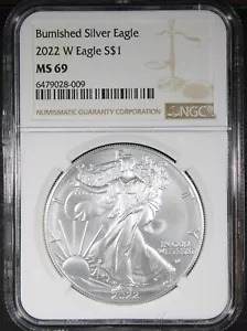 2022-W 艶出しアメリカン シルバー イーグル NGC MS69 ほぼ完璧