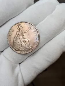 1934 GB 1 ペニー プルーフ UNC コイン、プレーン トライデント ??、非常に希少
