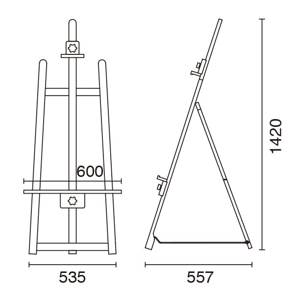 フロントイーゼル T-140 ホワイト(スタンド看板/木製イーゼル)の通販は
