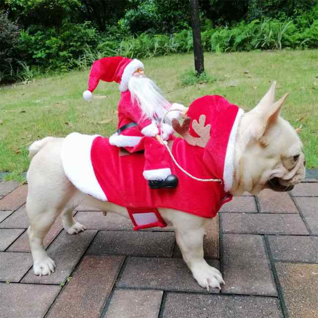 クリスマスサンタクロースはペットの犬のパーティーのコスプレのための鹿の形の衣装に乗りますの通販はau Pay マーケット キキ屋