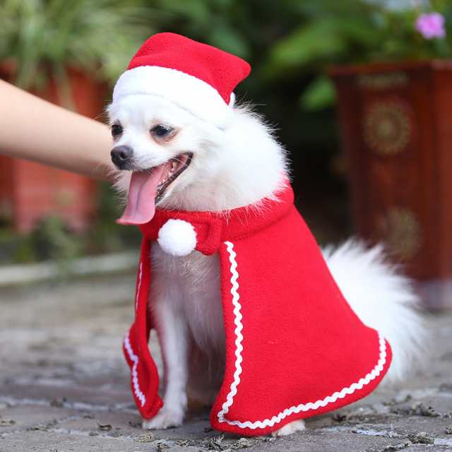 2ピース セットクリスマス犬マント岬 子犬犬の休日の装飾のための帽子ペット服の通販はau Pay マーケット キキ屋
