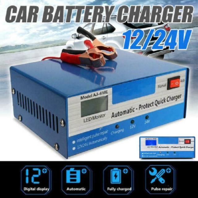 12 / 24v自動クイックバッテリー充電器インテリジェントパルス修理