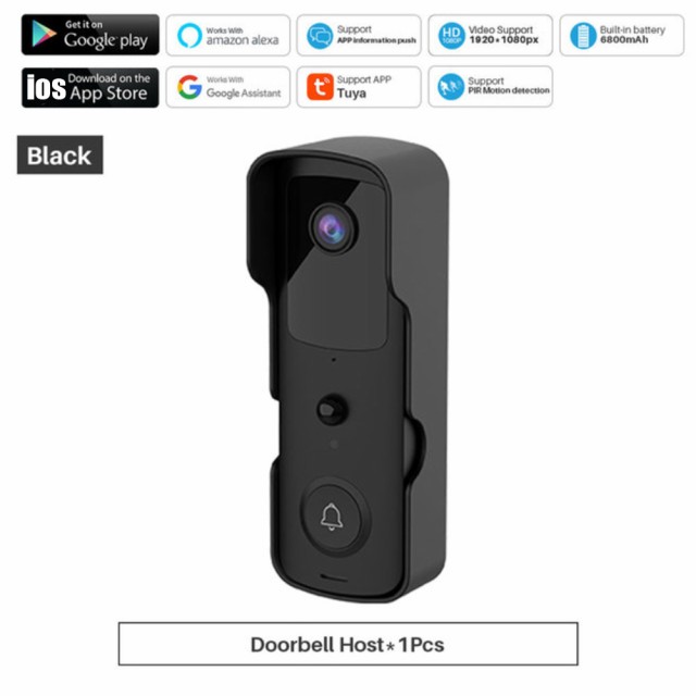 TuyaスマートビデオドアベルWifi 1080pホームワイヤレス双方向ビデオインターホンドアベルPirモーション検出IPカメラの通販は 5,472円