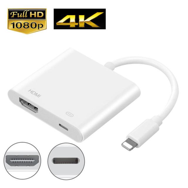 Lightning to Digital AV TV iPad用の雷充電ポート付きHDMIケーブルアダプターiPhone 6 6S 7 7Plus