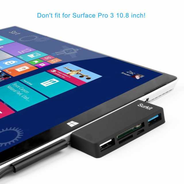 Microsoft Surface Pro 3 4用高速usb 3 0トランスポートおよびマウスまたはキーボード用usb 2 0 Sdカード スロットおよびtfカードリーダの通販はau Pay マーケット キキ屋