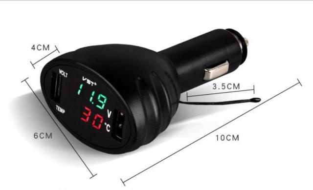 自動車デジタルled温度計電圧計自動デュアルusb充電器バッテリモニタ温度計の通販はau Pay マーケット キキ屋