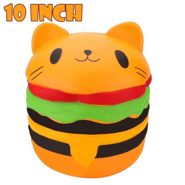 10インチのかわいい猫の頭ハンバーガースクワシースロー上昇スクイズ 