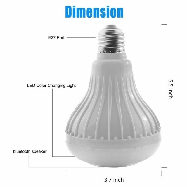 ワイヤレスE27 BluetoothステレオオーディオスピーカーRGBカラーLED電球リモコン付き音楽ランプの通販はau PAY マーケット -  N&B Market | au PAY マーケット－通販サイト