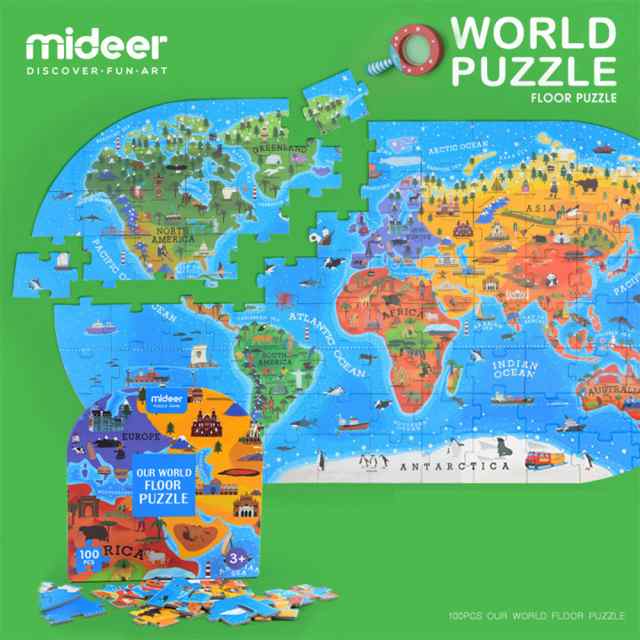 Mideer 100個の子供の認知教育パズルおもちゃ人間の地理世界地図フロアパズルゲーム子供たちのギフトボックスの通販はau Pay マーケット Blue Field