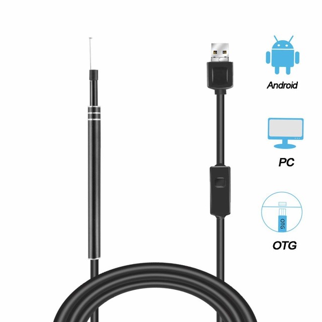 2in1 usb 耳鏡 ボアスコープ耳カメラ 内視鏡 検査カメラ 視覚 耳かき