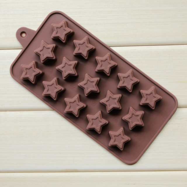 チョコレートアイスキューブのための15のキャビティ星形のシリコーン型DIY用具 - ベーキングシート