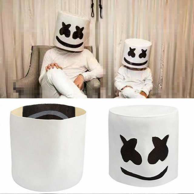 LED MarshMello DJマスクフルヘッドヘルメットコスプレマシュマロ 