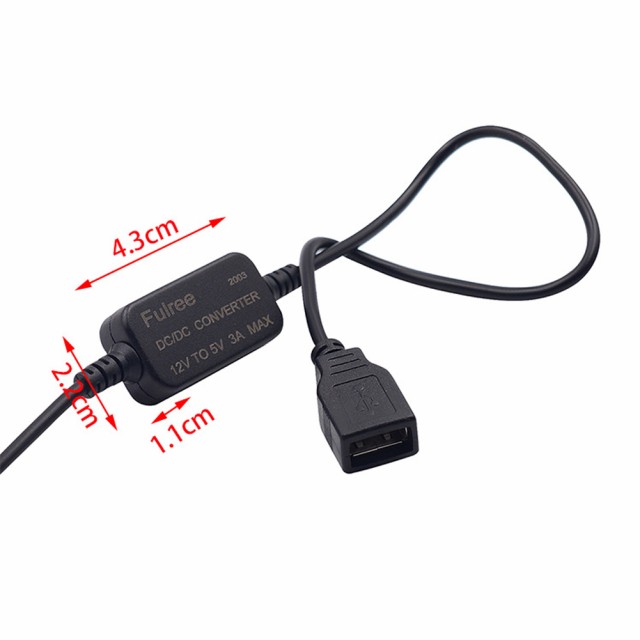 12Vから5V 3A 15W USB DC-DC降圧型コンバータ降圧モジュール車用