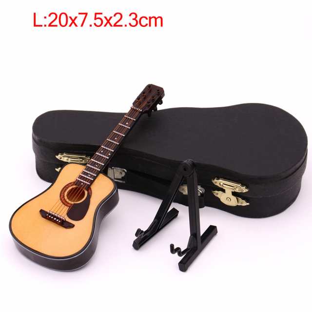 ミニフルアングルフォークギターギターミニチュアモデル木製ミニ楽器