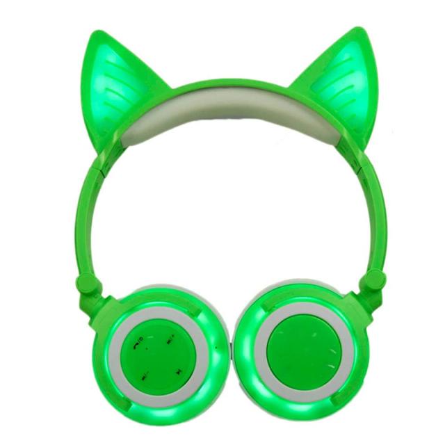 かわいい 猫耳 充電式 ゲーミングヘッドセット マイク付き