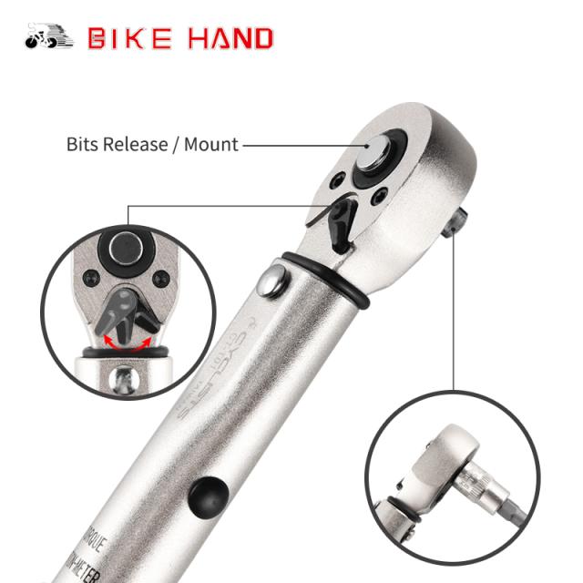 バイクハンド自転車修理ツールキットバイクトルクレンチアレンキーツールソケットセットロードMTBバイクツール1/4 ``トルクフィックスセット2-24 NM_2