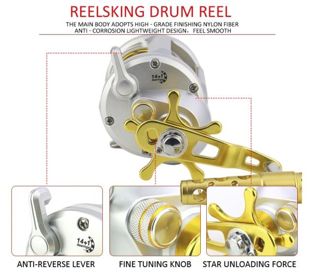 トローリング釣りリール右手釣りスピニングリール15ボールベアリング