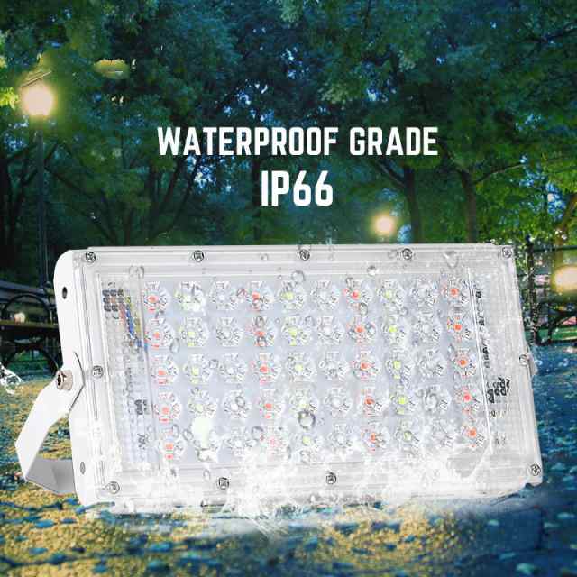 50W 220V RGB LEDフラッドライトリモートコントロール付き屋外