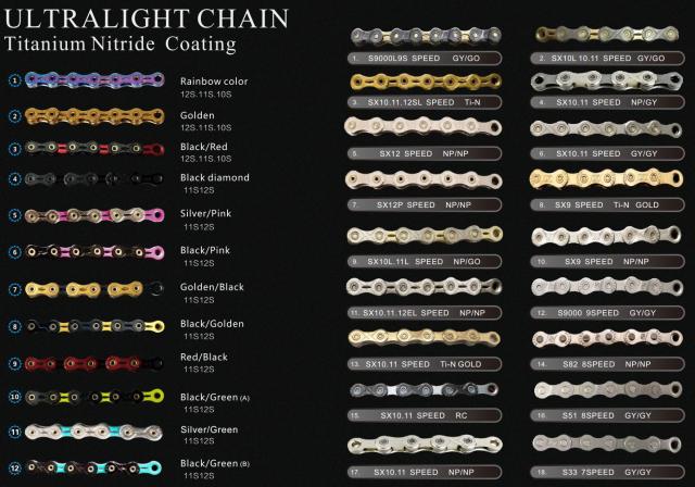 SUMC自転車チェーン9 10 11 12速度自転車可変速度チェーンMTB Mountain