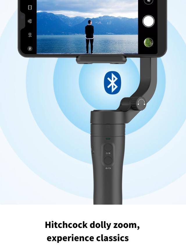 主流の携帯電話用のハンドヘルドVlog電話ホルダーMINI 3軸スマートフォンジンバルスタビライザー_8