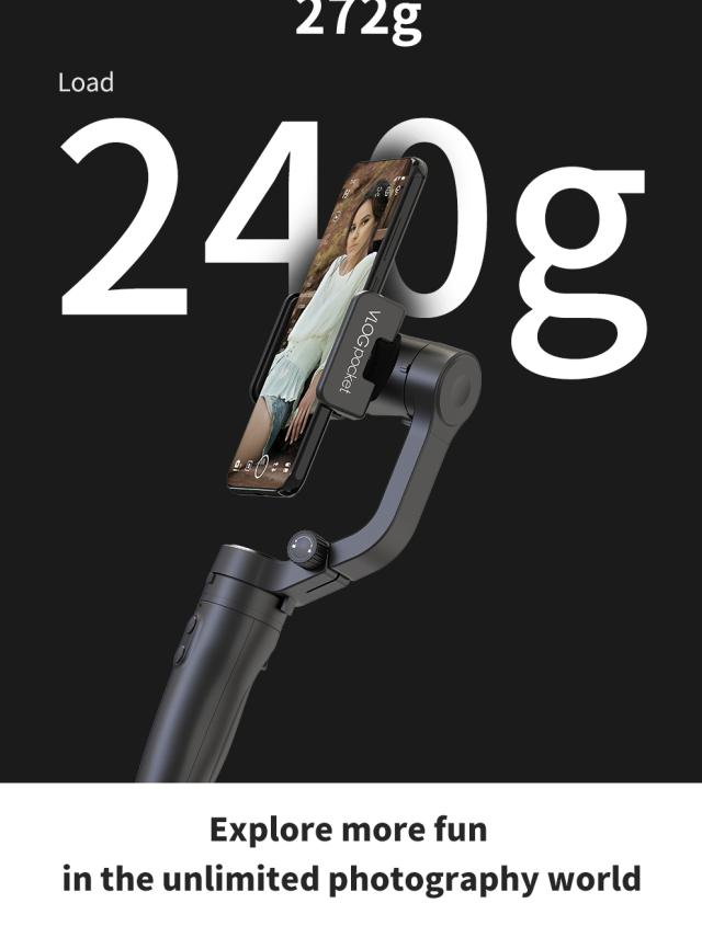 主流の携帯電話用のハンドヘルドVlog電話ホルダーMINI 3軸スマートフォンジンバルスタビライザー_12