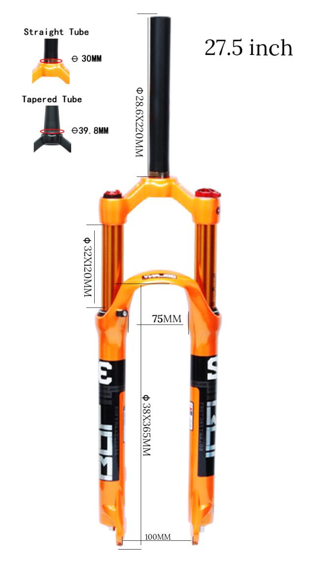 Bolany MTB自転車フォークマグネシウム合金エアサスペンション26 27.5 29インチ32 HL RL100mm自転車フォークロックアウト用自転車アクセサリー_11