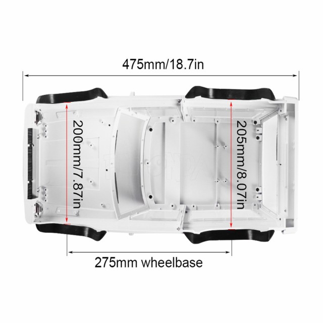 1:10ハードプラスチックボディシェルキット275mmホイールベースジープ